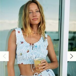 Anthropology scoop neck crop tank